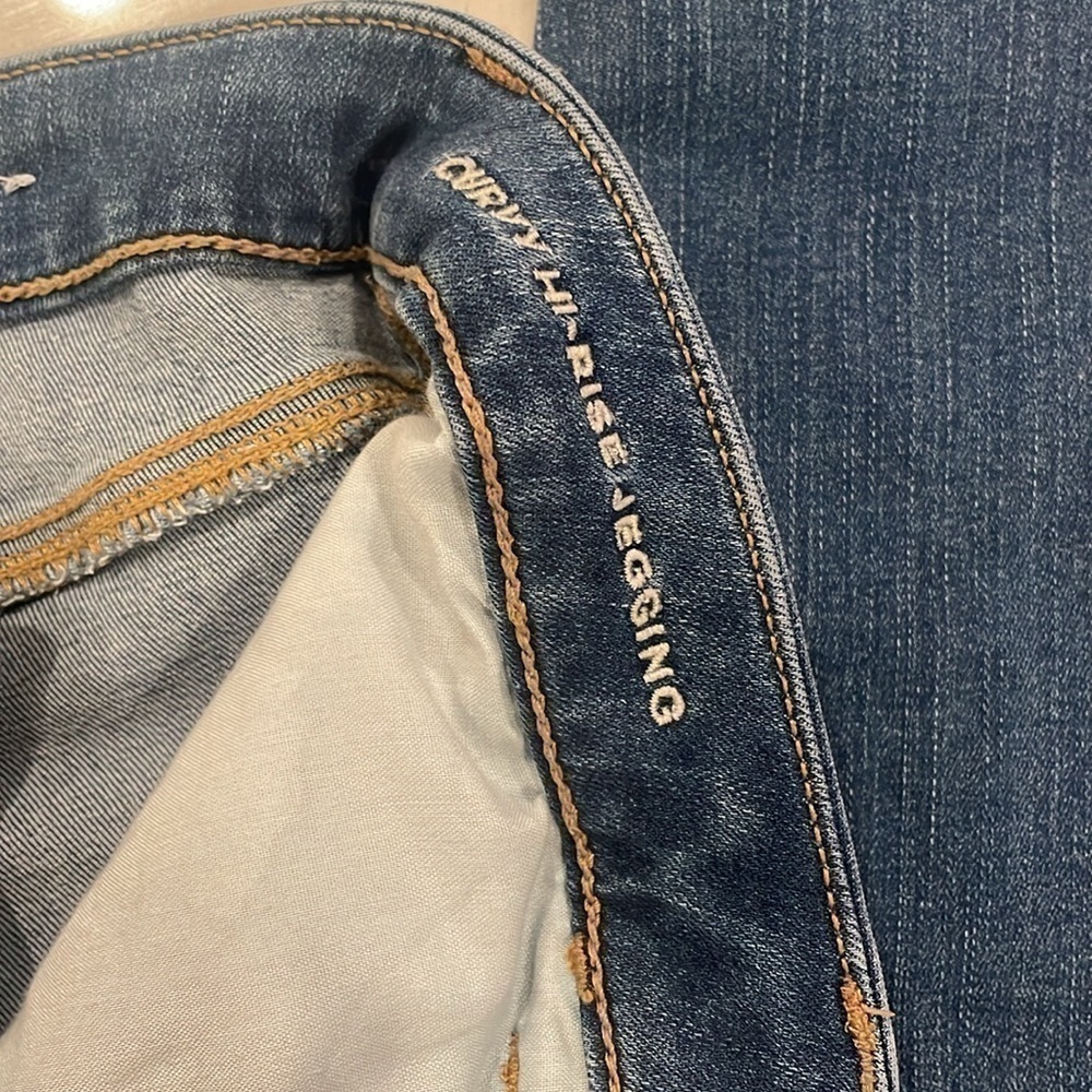 American Eagle Curvy High Rise Jeggings Denim Jeans Size 6 - Picture 8 of 11